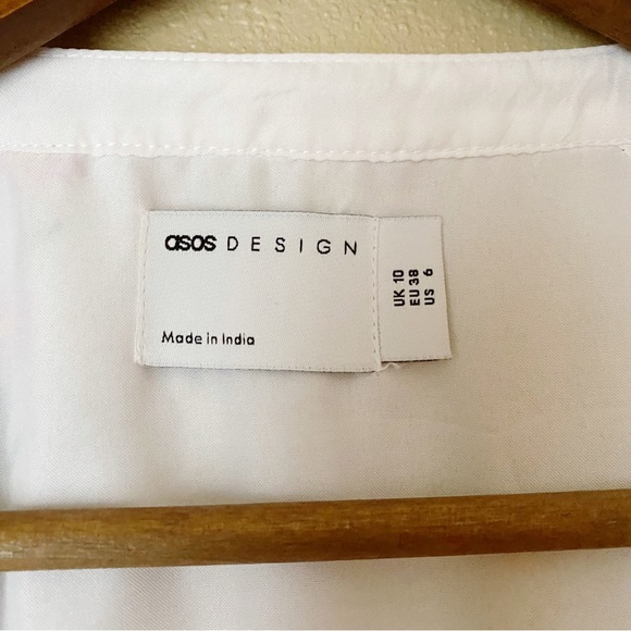 NWT ASOS DESIGN White Button Front Embroidered Maxi Dress - Picture 6 of 7